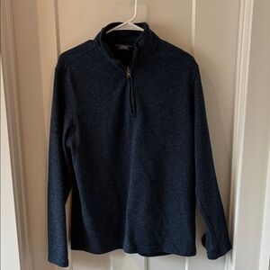 Men's Dark Blue Quarter Zip-Up Sweater - M